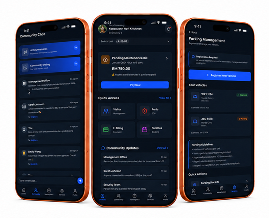 KipleHome app in dark mode